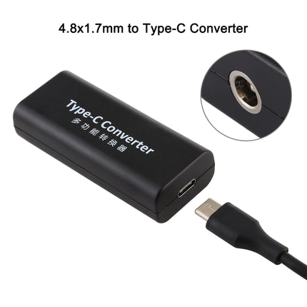 DC 4.8 x 1.7mm Power Jack Female to USB-C / Type-C Female Power Connector Adapter with 15cm USB-C / Type C Cable-garmade.com