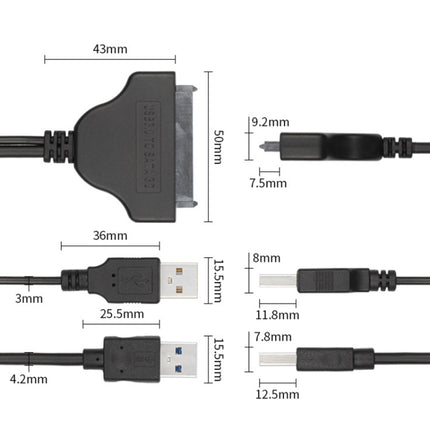 USB 3.0 to SATA 3G USB Easy Drive Cable, Cable Length: 15cm-garmade.com
