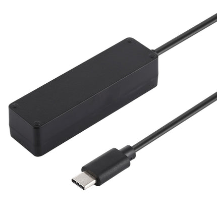 2 in 1 TF / SD Card Reader + 3 x USB 3.0 Ports to USB-C / Type-C HUB Converter, Cable Length: 26cm (Black)-garmade.com