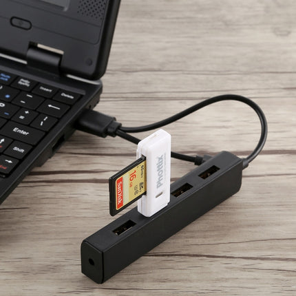 3 in 1 USB-C / Type-C + Micro USB + 4 x USB 2.0 Ports HUB Converter, Cable Length: 12cm(Black)-garmade.com