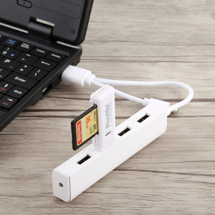 3 in 1 USB-C / Type-C + Micro USB + 4 x USB 2.0 Ports HUB Converter, Cable Length: 12cm(White)-garmade.com