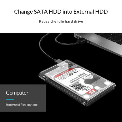 ORICO 2139C3-G2 SATA 2.5 inch USB3.1 Gen2 USB-C / Type-C Interface Transparent Hard Drive Enclosure, Support Storage Capacity: 4TB-garmade.com