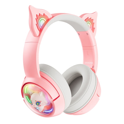 B5 Cat Ear Design USB-C / Type-C RGB Wireless Bluetooth HiFi Headset (Pink)-garmade.com