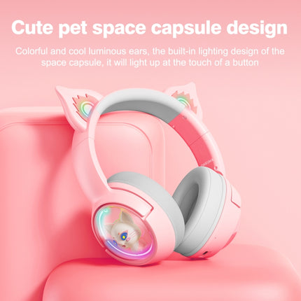 B5 Cat Ear Design USB-C / Type-C RGB Wireless Bluetooth HiFi Headset (Pink)-garmade.com