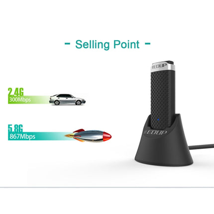 EDUP EP-AC1609 1200Mbps High Speed USB 3.0 WiFi Adapter Receiver Ethernet Adapter with 1m Extend Cable & Base-garmade.com