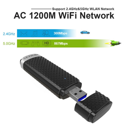 EDUP EP-AC1617 1200Mbps High Speed USB 3.0 WiFi Adapter Receiver Ethernet Adapter-garmade.com
