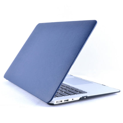 For MacBook Air 13.3 inch A1466 2012-2017 / A1369 2010-2012 Laptop PU Leather Paste Case (Dark Blue)-garmade.com