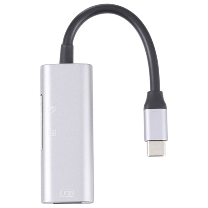 NK-3040 3 in 1 USB-C / Type-C Male to USB Female + SD / TF Card Slots Adapter SD / TF Card Reader-garmade.com