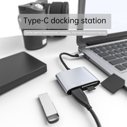 NK-3041 3 in 1 USB-C / Type-C Male to USB Female + SD / TF Card Slots OTG Adapter SD / TF Card Reader-garmade.com