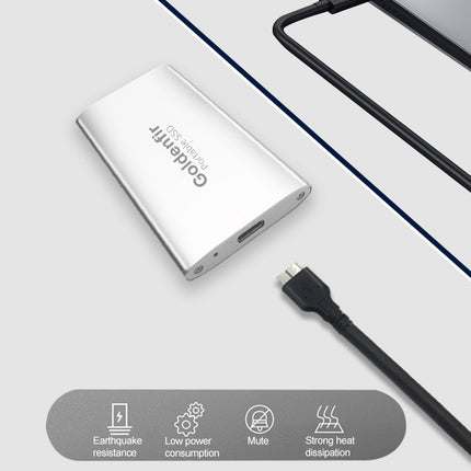 Goldenfir NGFF to Micro USB 3.0 Portable Solid State Drive, Capacity: 120GB(Silver)-garmade.com