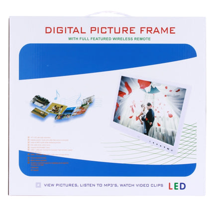 12.5 inch FHD LED Display Digital Photo Frame with Holder & Remote Control, MSTAR V56 Program, Support USB / SD Card Input (White)-garmade.com
