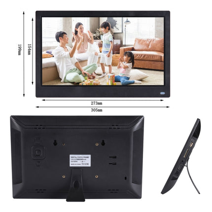 12.5 inch FHD LED Display Digital Photo Frame with Holder & Remote Control, MSTAR V56 Program, Support USB / SD Card Input (White)-garmade.com