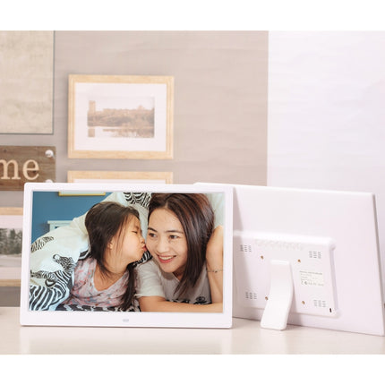 14-inch Digital Photo Frame Electronic Photo Frame Ultra-narrow Side Support 1080P Wall-mounted Advertising Machine(White)-garmade.com