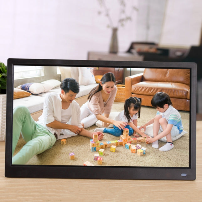 15.6 inch FHD LED Display Digital Photo Frame with Holder & Remote Control, MSTAR V53 Program, Support USB / SD Card Input(Black)-garmade.com