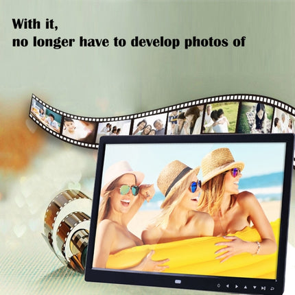 15.0 inch LED Display Digital Photo Frame with Holder / Remote Control, Allwinner, Support USB / SD Card Input / OTG(Black)-garmade.com