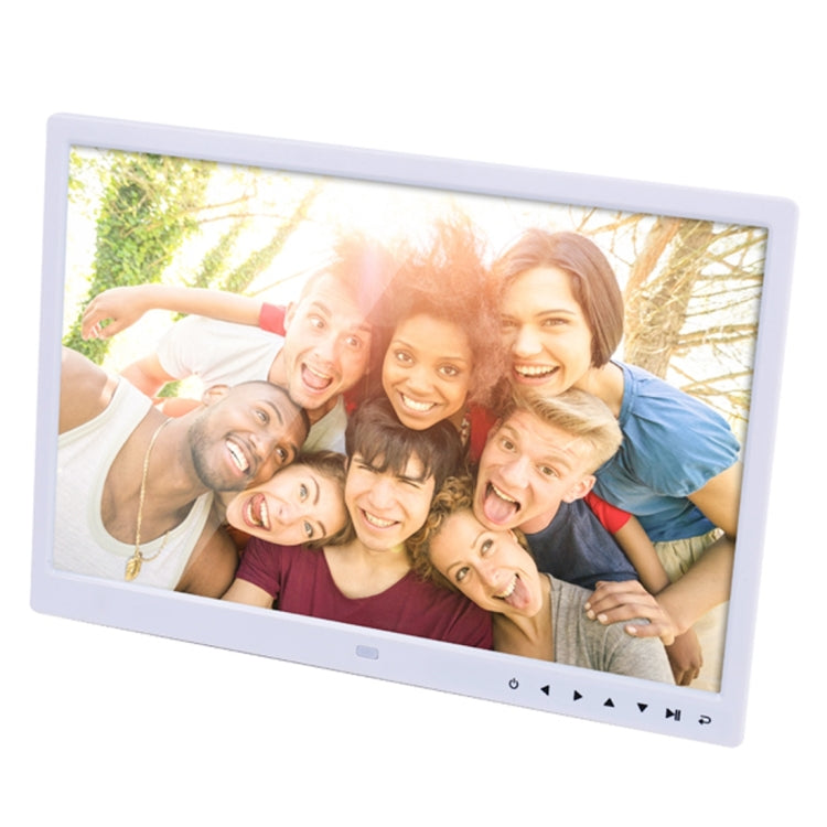 15.0 inch LED Display Digital Photo Frame with Holder / Remote Control, Allwinner, Support USB / SD Card Input / OTG(White)-garmade.com