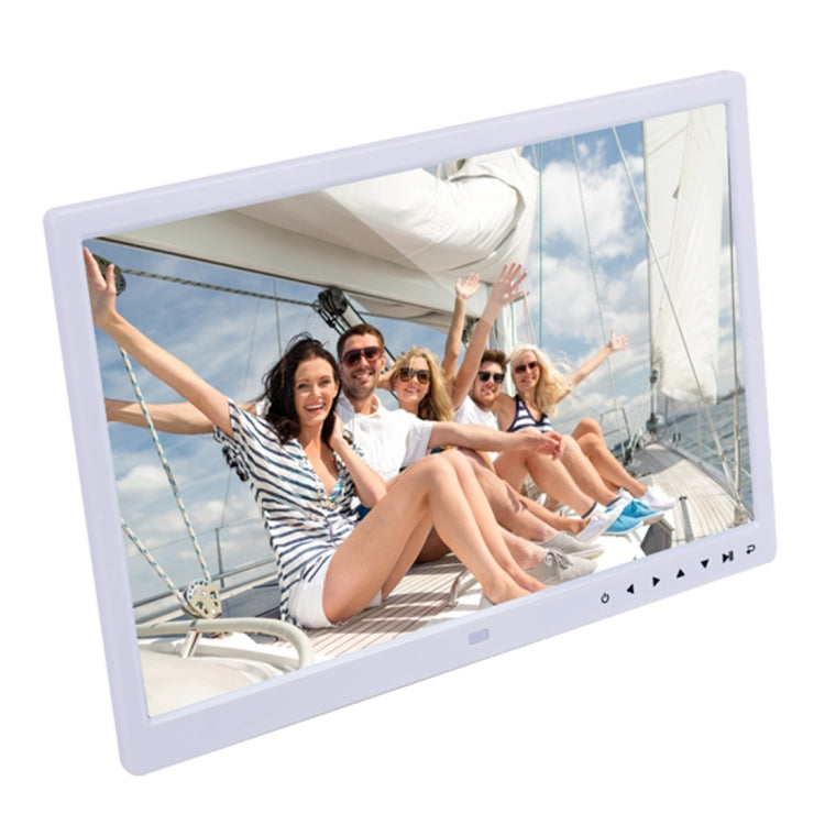 15.0 inch LED Display Digital Photo Frame with Holder / Remote Control, Allwinner, Support USB / SD Card Input / OTG(White)-garmade.com