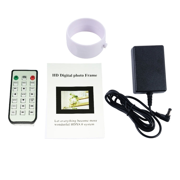 15.0 inch LED Display Digital Photo Frame with Holder / Remote Control, Allwinner, Support USB / SD Card Input / OTG(White)-garmade.com