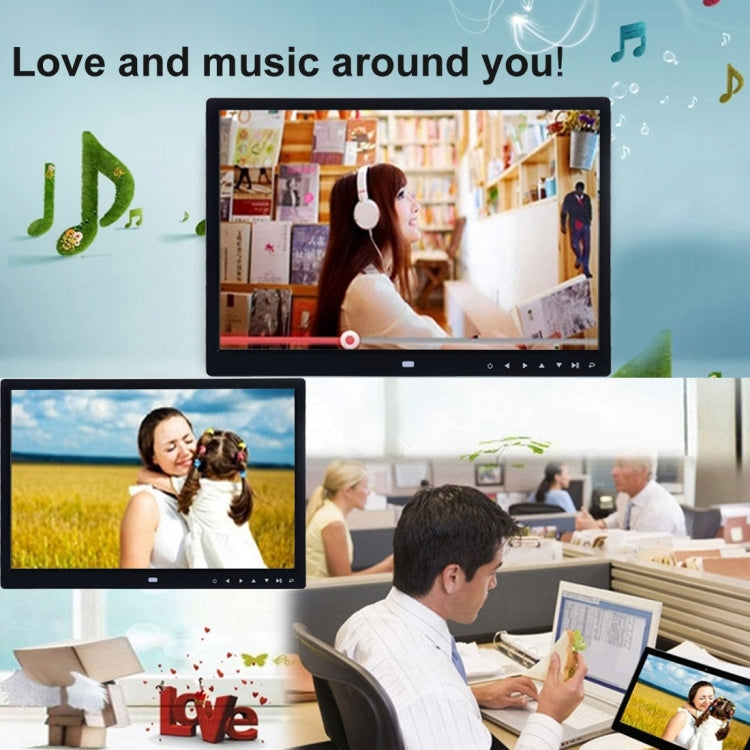 15.0 inch LED Display Digital Photo Frame with Holder / Remote Control, Allwinner, Support USB / SD Card Input / OTG(White)-garmade.com