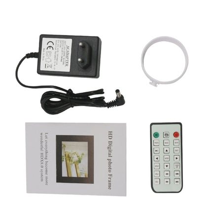 17.0 inch LED Display Digital Photo Frame with 7-keys Touch Button Control / Holder / Remote Control, Allwinner Technology, Support USB / SD Card Input / OTG, US/EU/UK Plug(White)-garmade.com
