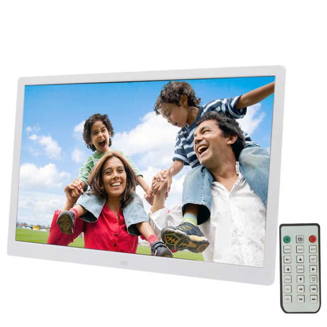 17.0 inch LED Display Digital Photo Frame with Holder / Remote Control, Allwinner Technology, Support USB / SD Card Input / OTG, US/EU/UK Plug(White)-garmade.com