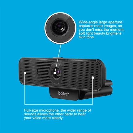 Logitech C925E 1080p HD Webcam with Integrated Security Cover(Black)-garmade.com