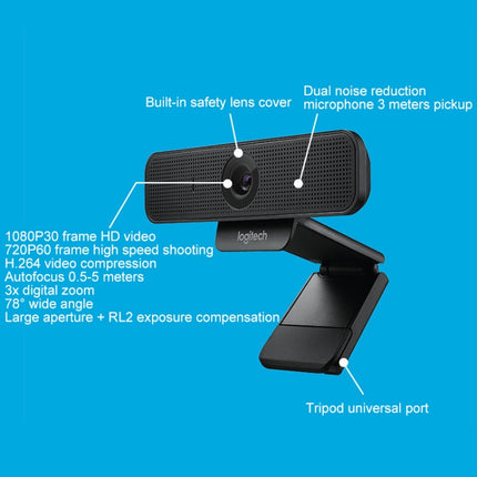 Logitech C925E 1080p HD Webcam with Integrated Security Cover(Black)-garmade.com