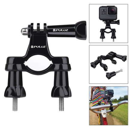 PULUZ 24 in 1 Bike Mount Accessories Combo Kits with EVA Case (Wrist Strap + Helmet Strap + Extension Arm + Quick Release Buckles + Surface Mounts + Adhesive Stickers + Tripod Adapter + Storage Bag + Handlebar Mount + Screws) for GoPro HERO10 Black / HERO-garmade.com