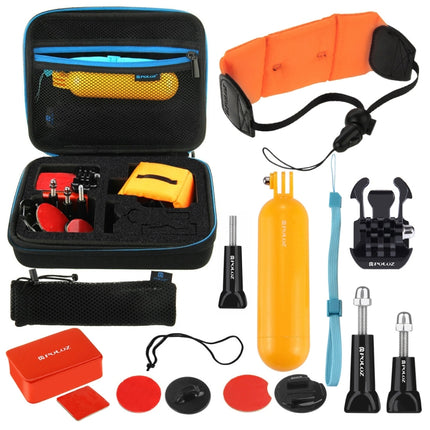 PULUZ 14 in 1 Surfing Accessories Combo Kits with EVA Case (Bobber Hand Grip + Floaty Sponge + Quick Release Buckle + Surf Board Mount + Floating Wrist Strap + Safety Tethers Strap + Storage Bag ) for GoPro HERO10 Black / HERO9 Black / HERO8 Black / HERO7-garmade.com