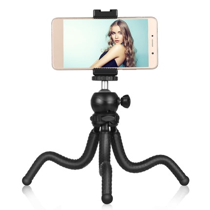 PULUZ Mini Octopus Flexible Tripod Holder with Ball Head & Phone Clamp + Tripod Mount Adapter & Long Screw for SLR Cameras, GoPro, Cellphone, Size: 25cmx4.5cm-garmade.com