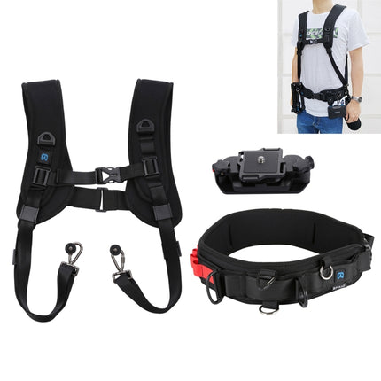 PULUZ 3 in 1 Multi-functional Bundle Waistband Strap + Double Shoulders Strap + Capture Camera Clip Kits with Hook for SLR / DSLR Cameras-garmade.com