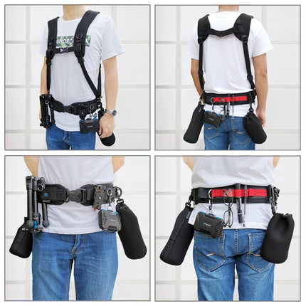 PULUZ 3 in 1 Multi-functional Bundle Waistband Strap + Double Shoulders Strap + Capture Camera Clip Kits with Hook for SLR / DSLR Cameras-garmade.com