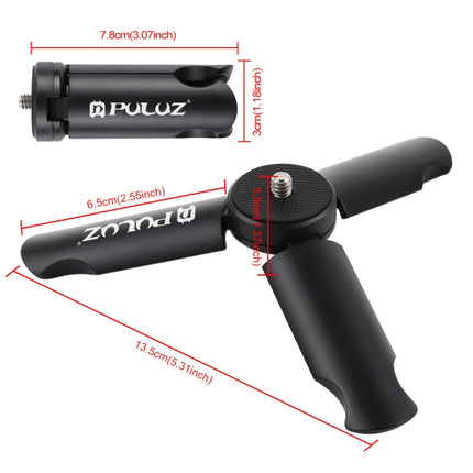 PULUZ Folding Plastic Tripod + Aluminum Alloy Clamp Bracket with Cold Shoe for iPhone, Galaxy, Huawei, Xiaomi, Sony, HTC, Google and other Smartphones-garmade.com