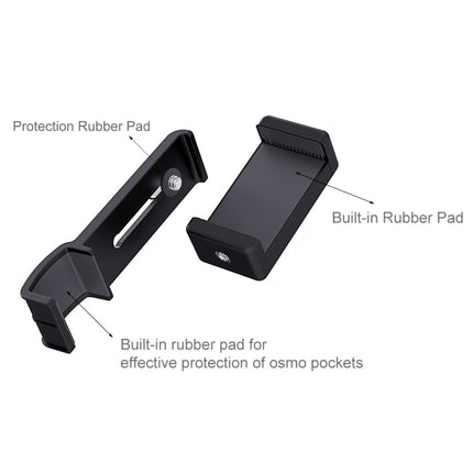PULUZ Smartphone Fixing Clamp 1/4 inch Holder Mount Bracket + Grip Folding Tripod Mount Kits for DJI OSMO Pocket / Pocket 2-garmade.com