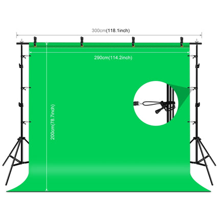 PULUZ 2.9x2m Photo Studio Background Support Stand Backdrop Crossbar Bracket Kit with Red / Blue / Green Polyester Backdrops-garmade.com