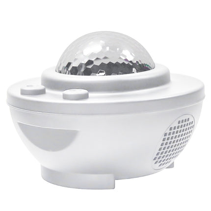 8W USB Charging Music Starry Sky Water Texture Light Atmosphere Lamp with Remote Control (White)-garmade.com