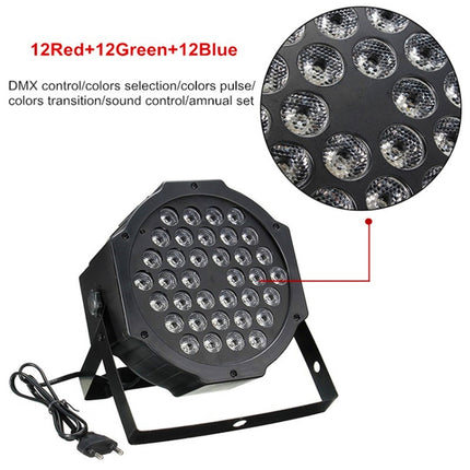 36W 36 LEDs DMX512 RGB LED PAR Light with Remote Control, Strobe + Sound Control + Self-propelled, AC 100-240V-garmade.com