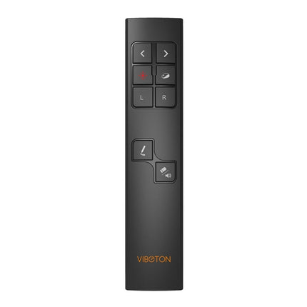 VIBOTON PP930 2.4GHz Multimedia Presentation Remote PowerPoint Clicker Wireless Presenter Handheld Controller Flip Pen, Control Distance: 30m(Black)-garmade.com