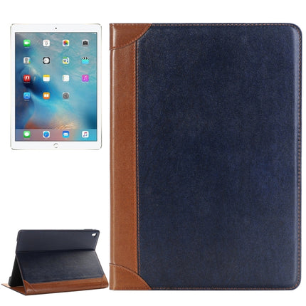 Book Style Polished Surface Horizontal Flip Leather Case with Holder & Card Slots & Wallet for iPad Pro 9.7 inch(Dark Blue)-garmade.com