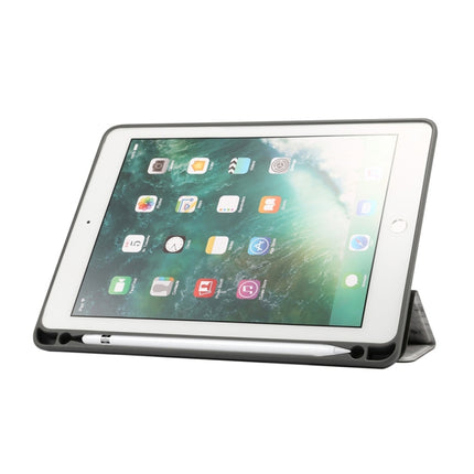 Marble Texture Pattern Horizontal Flip Case for iPad 9.7 (2018) , with Three-folding Holder & Pen Slots(Black)-garmade.com