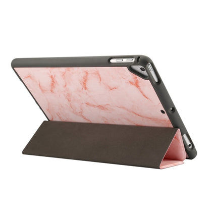 Marble Texture Pattern Horizontal Flip Case for iPad 9.7 (2018) , with Three-folding Holder & Pen Slots(Pink)-garmade.com