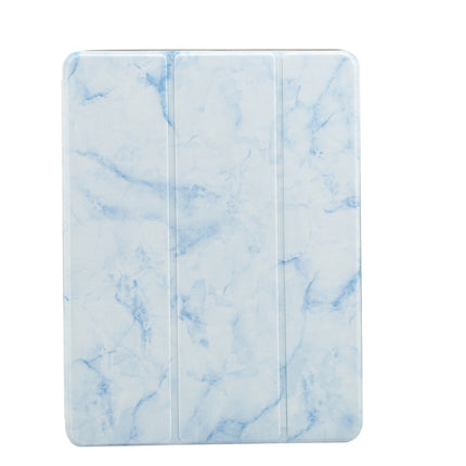 Marble Texture Pattern Horizontal Flip Case for iPad 9.7 (2018) , with Three-folding Holder & Pen Slots(Blue)-garmade.com