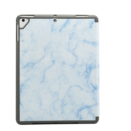 Marble Texture Pattern Horizontal Flip Case for iPad 9.7 (2018) , with Three-folding Holder & Pen Slots(Blue)-garmade.com