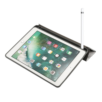 Marble Texture Pattern Horizontal Flip Case for iPad 9.7 (2018) , with Three-folding Holder & Pen Slots(Purple)-garmade.com