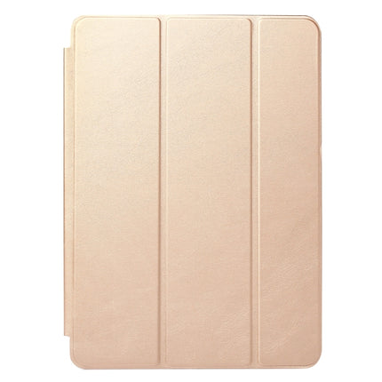 Horizontal Flip Solid Color Leather Case with Three-folding Holder & Wake-up / Sleep Function for iPad Pro 9.7 inch(Gold)-garmade.com