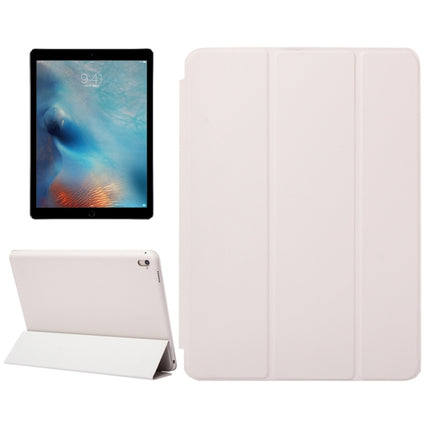 Horizontal Flip Solid Color Leather Case with Three-folding Holder & Wake-up / Sleep Function for iPad Pro 9.7 inch(White)-garmade.com