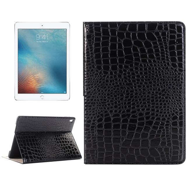 Crocodile Texture Horizontal Flip Leather Case with Holder & Card Slots & Wallet for iPad Pro 9.7 inch(Black)-garmade.com