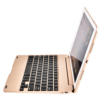 F19B for iPad 9.7 (2017/2018) & iPad Air & Air 2 & iPad Pro 9.7 & New iPad 9.7 inch (2017) Ultra-thin ABS Horizontal Flip Tablet Case + Bluetooth Keyboard(Gold)-garmade.com