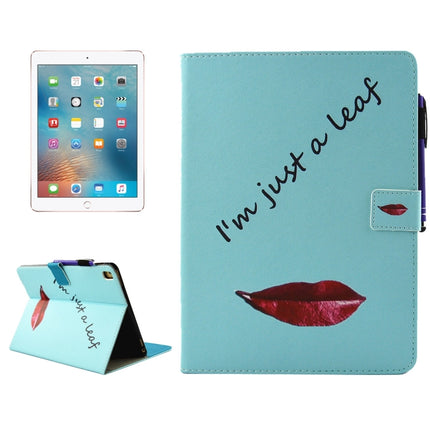 For iPad Pro 9.7 inch Lips and Leaves Pattern Horizontal Flip Leather Case with Holder & Wallet & Card Slots & Sleep / Wake-up Function & Pen Slot-garmade.com