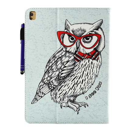 For iPad Pro 9.7 inch Glasses Owl Pattern Horizontal Flip Leather Case with Holder & Wallet & Card Slots & Sleep / Wake-up Function & Pen Slot-garmade.com